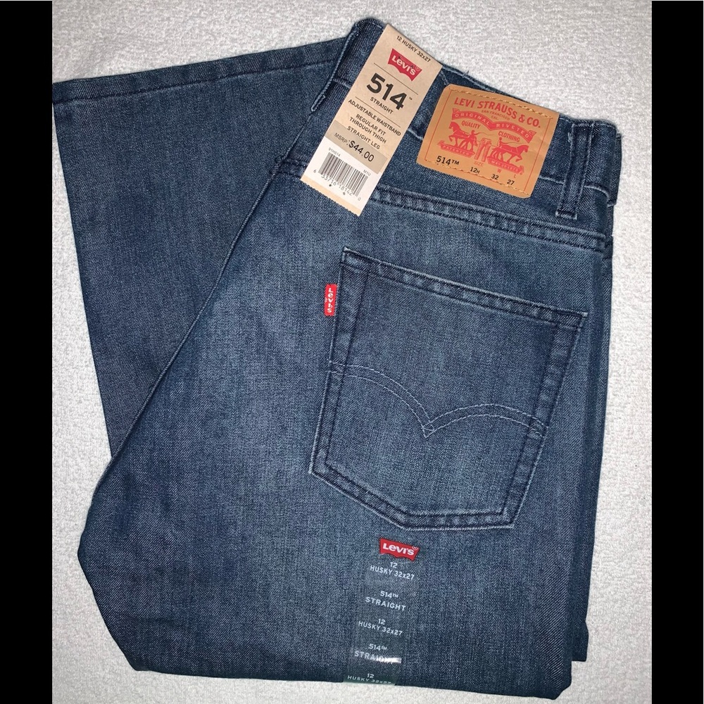 Levi’s Boys 514 Husky Regular Fit Straight Leg Adjustable Waist Jeans